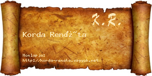 Korda Renáta névjegykártya